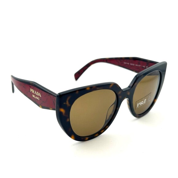 NIB $440 Womens PRADA Sunglasses 2AU5Y1 Tortoise Shell Red Marble Polarized 52mm - Picture 1 of 11
